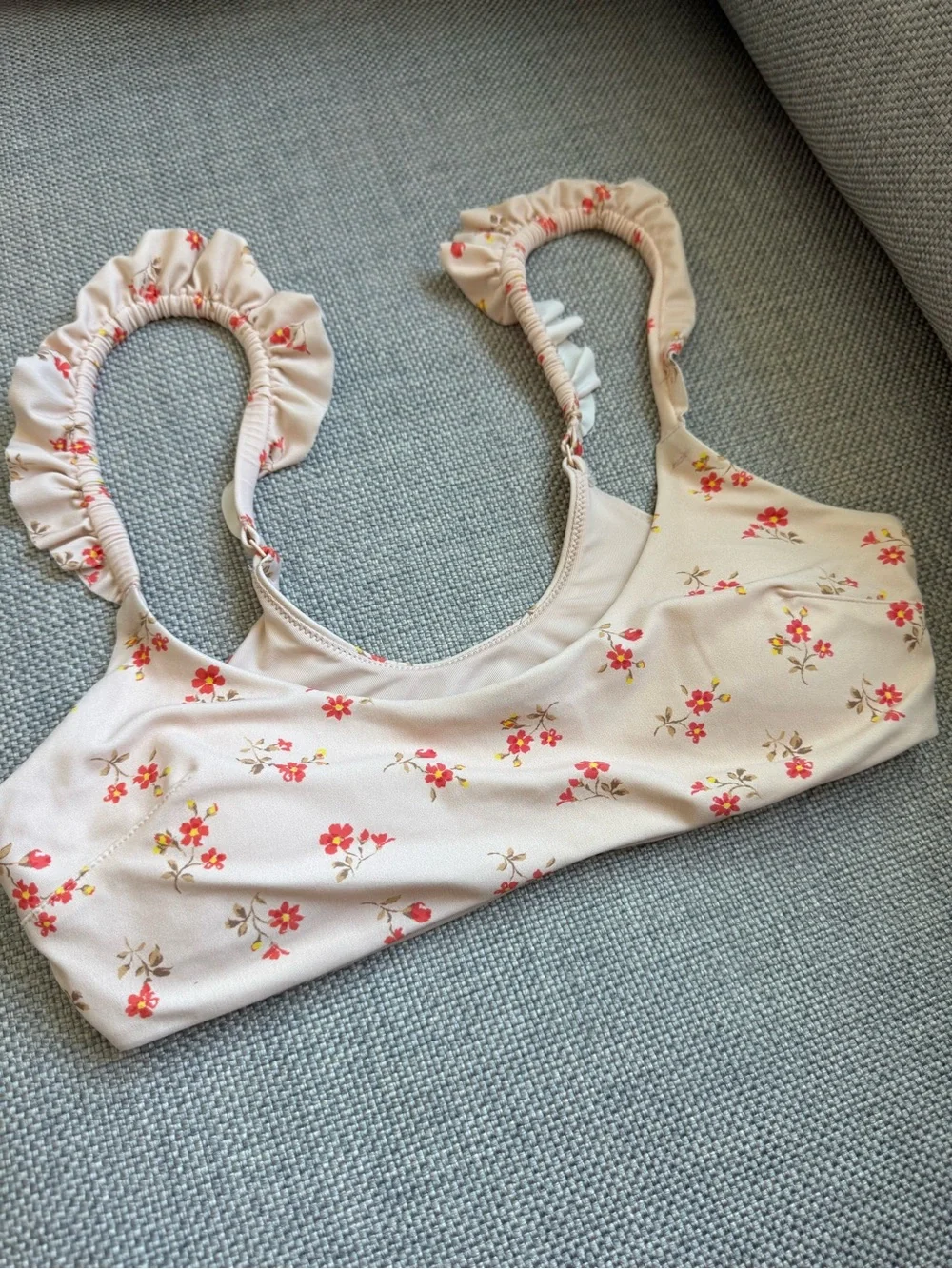 Small Aerie Printed Ruffle Scoop Bikini Two Piece Matching Set Dawn Swimsuit